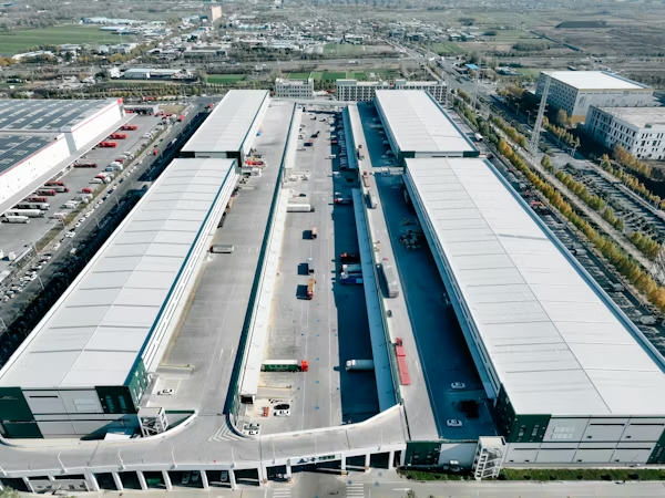 Large factory exterior and loading area